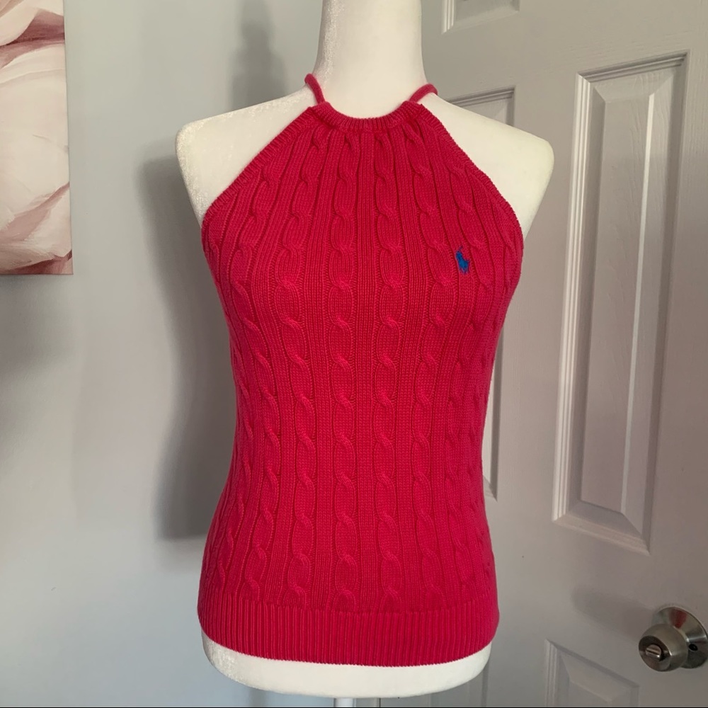 Ralph Lauren Pink halter top sweater S/M